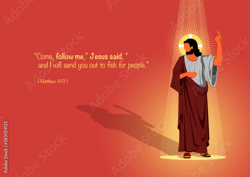 Follow Jesus conceptual illustration