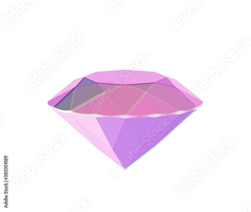 abstract pink ruby stone, amazing precious diamond, 3d render