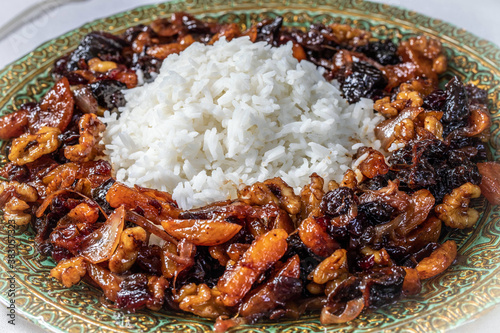 Moroccan Tanzia - A festive Moroccan dried fruit stew for couscous or rice.