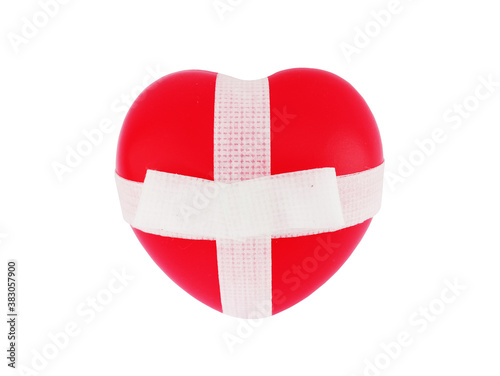 Red heart wrapped by white plus sign bandages and knot like a gift isolated on white background with clipping path. Organ donation or blood donation concept. Free Download Red heart wrapped by white plus sign bandages and knot like a gift isolated on white background with clipping path. Organ donation or blood donation concept. - GFXLoad