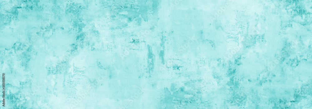 Abstract turquoise aquamarine pastel bright watercolor painted paper texture background banner