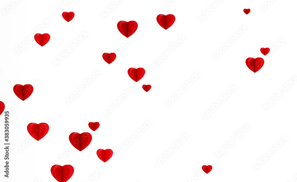 red heart on white background for Valentine's Day