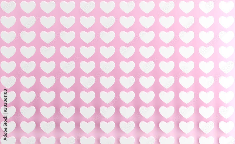 white heart on pink background for Valentine's Day 3D illustration white heart on pink background for Valentine's Day 3D illustration