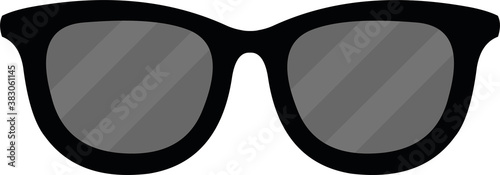 Vector illustration of black sunglasses emoticon