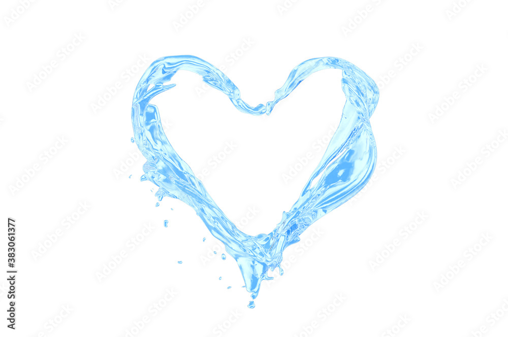 
heart of water splashes close up