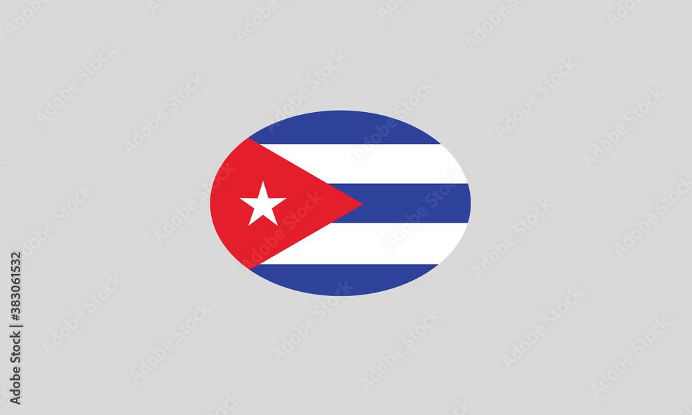 Fototapeta premium Cuba flag oval circle vector illustration