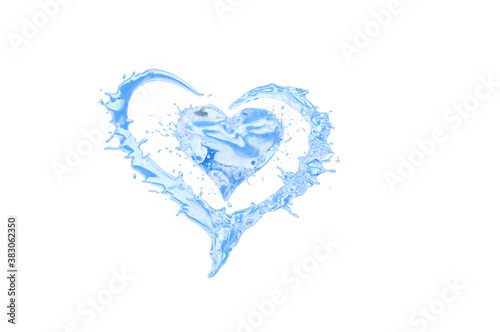  heart of water splashes close up