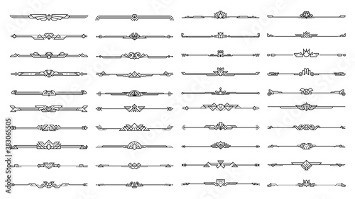 Set of Art deco calligraphic page dividers.