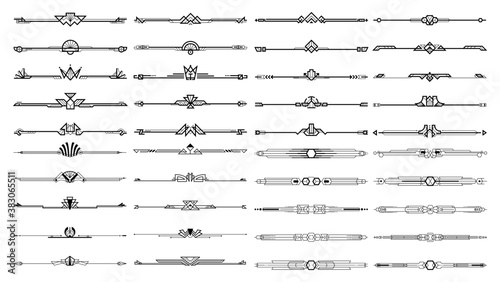 Set of Art deco calligraphic page dividers.