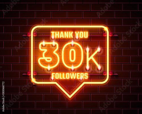 Thank you followers peoples, 30k online social group, happy banner celebrate