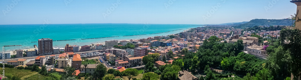 ultra wide view of Grottammare in Italy