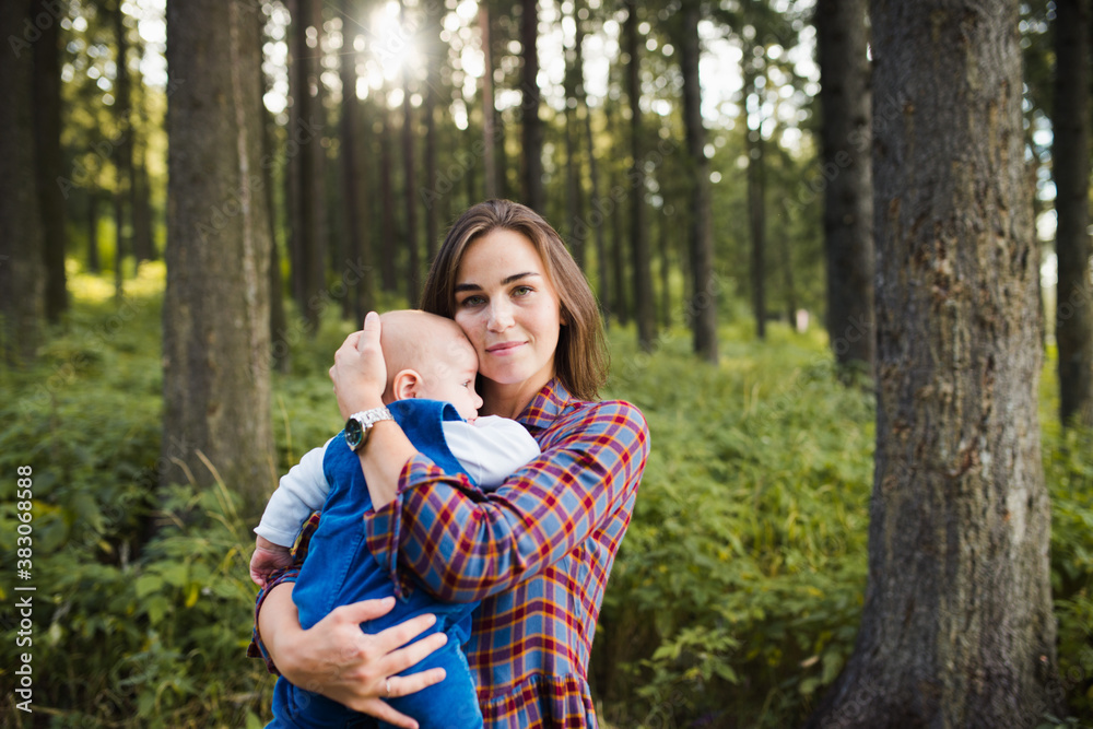 Loving mother hold baby. lifestyle outdoor portrait. Loving mother hold baby. lifestyle outdoor portrait.