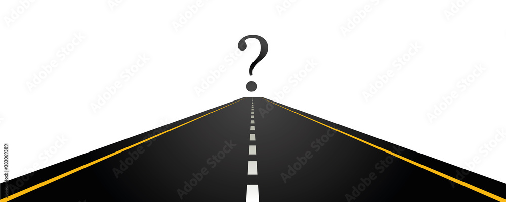 question mark at the end of the road vector illustration EPS10