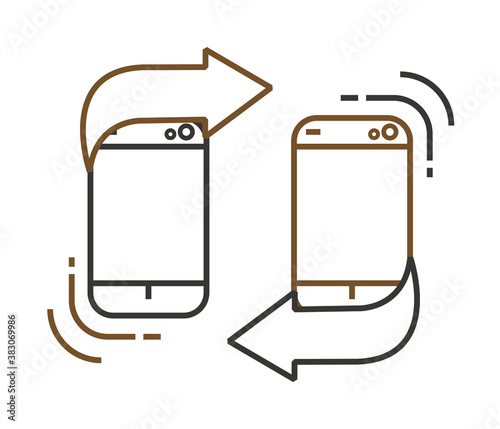 Two smartphones with blank white screen

