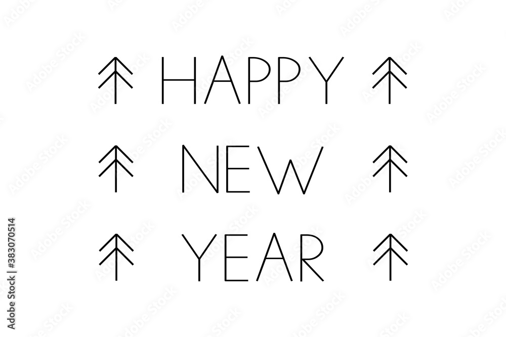 Happy New Year inscription minimalism