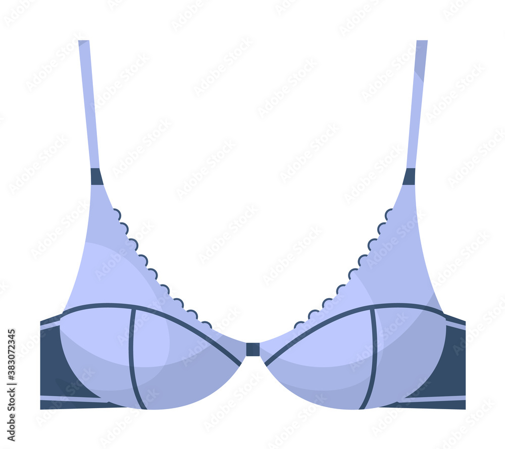 Strapped bra. Buckle front strapped bra isolated on white background. Woman shapewear vector illustration Strapped bra. Buckle front strapped bra isolated on white background. Woman shapewear vector illustration