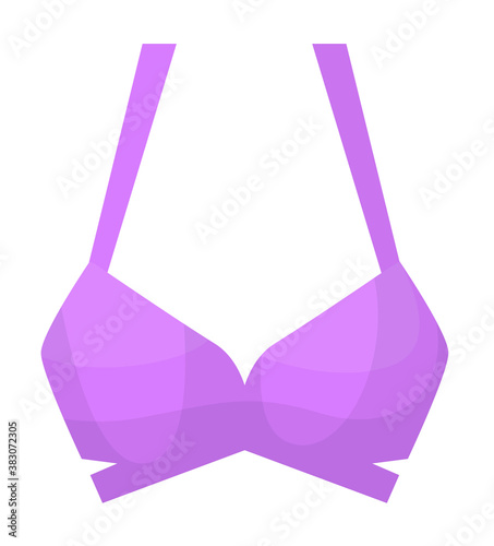 Feminine sport bra. Special underwear uniform for fitness vector illustration. Blue feminine sport bra lingerie isolated on white background