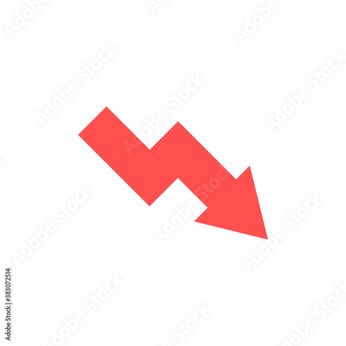 Free Download Decline red arrow icon. Vector isolated on white. - GFXLoad