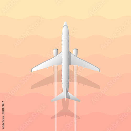 Square plane vector on gradient wave background, vector.