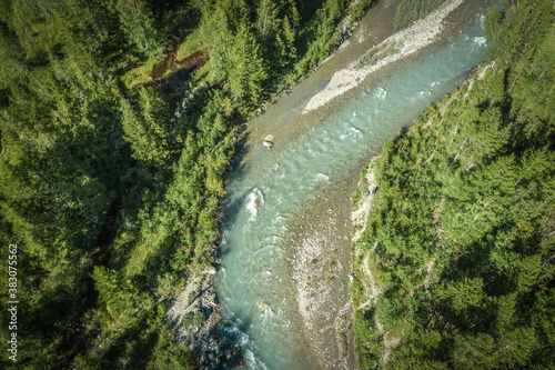 Pristine Alpine River Aerial Vista photo