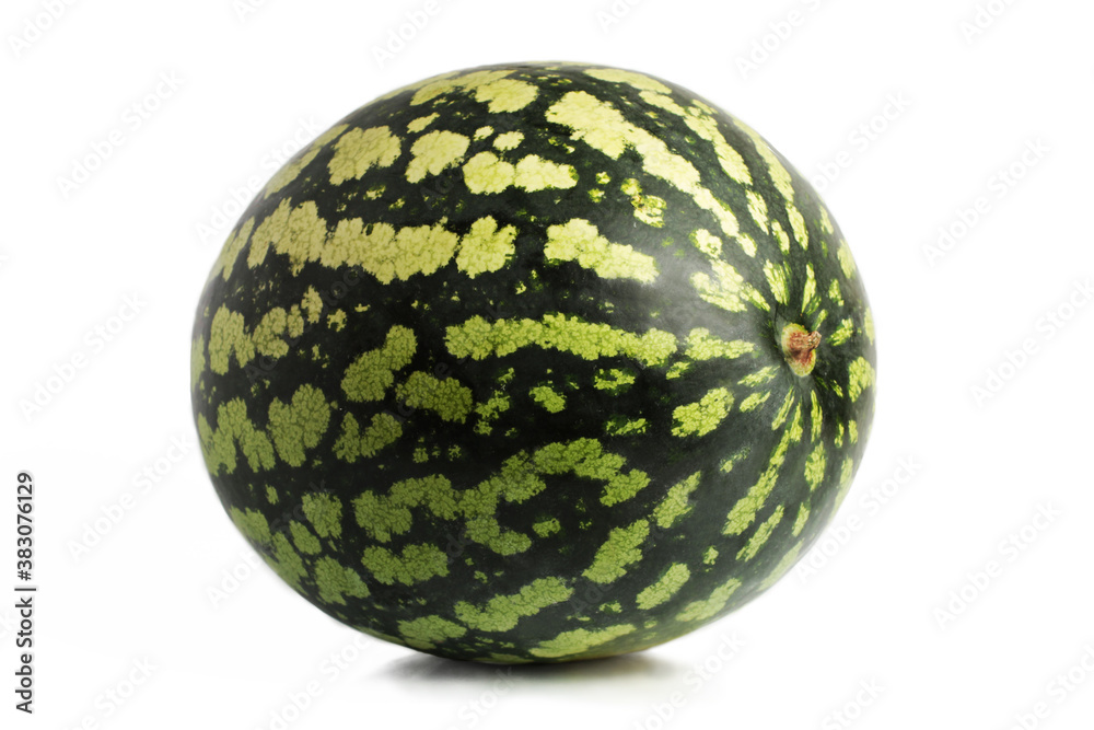 Fresh watermelon on a white background. Isolate. Top view . Three-quarters. Fresh watermelon on a white background. Isolate. Top view . Three-quarters.