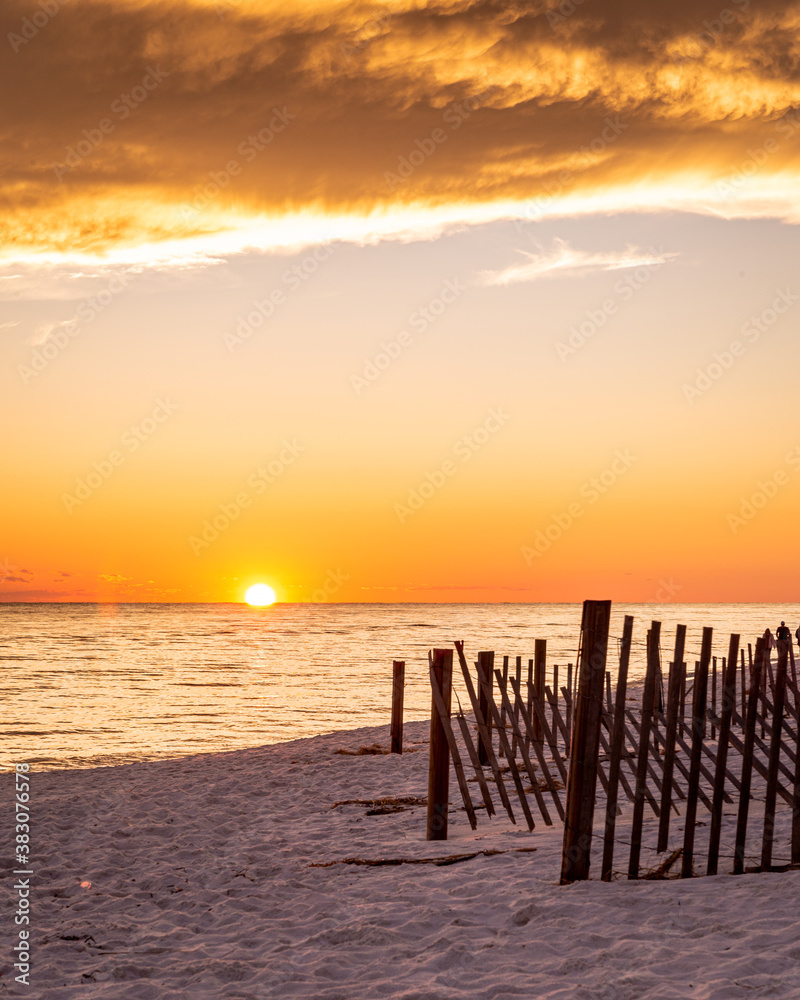 Sunrise beach scene on the beach on 30a Florida