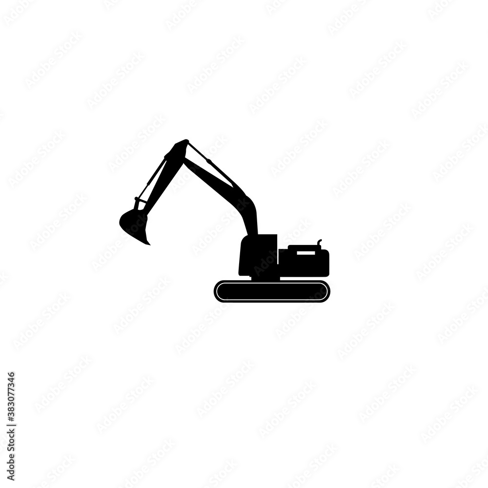 Excavator icon vector, Excavator symbol illustration