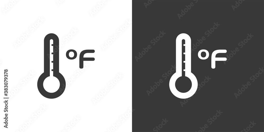 Fahrenheit thermometer. Isolated icon on black and white background. Weather vector illustration Fahrenheit thermometer. Isolated icon on black and white background. Weather vector illustration