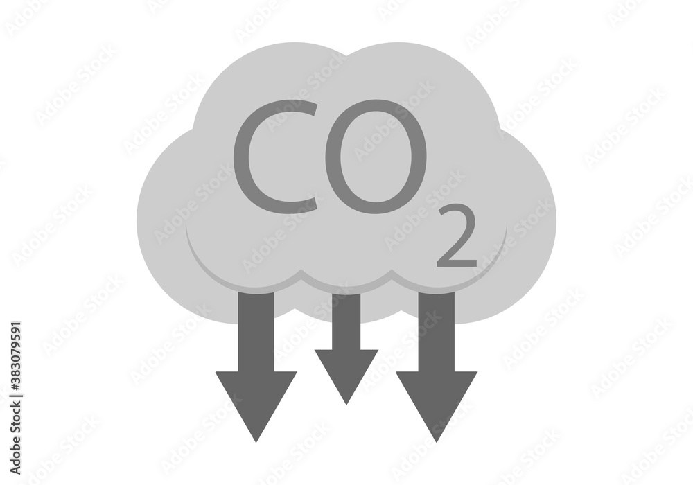 Nube de humo de dióxido de carbono disminuyendo.