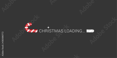 Christmas loading screen with traditional red and white sugar candy cane