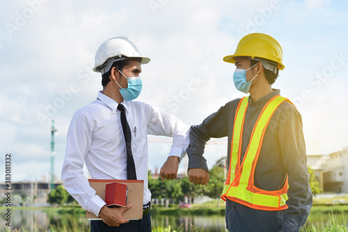 two engineer working on site