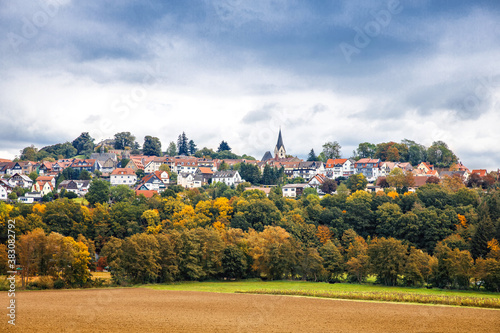 Bild auf Leinwand View on German city Homberg Ohm, Hessen, Germany