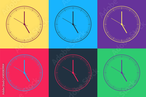 Pop art Clock icon isolated on color background. Time icon. Vector. Free Download Pop art Clock icon isolated on color background. Time icon. Vector. - GFXLoad