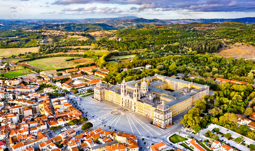 Aerial view of the Palace of Mafra. UNESCO world heritage in Portugal