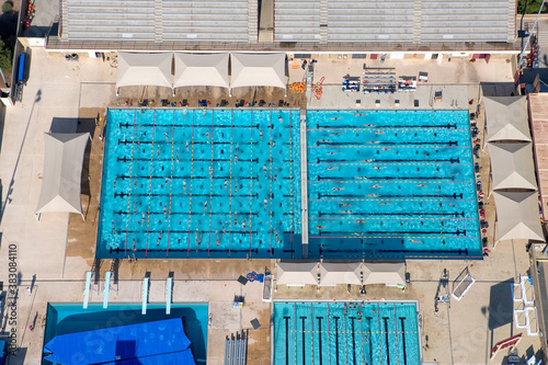 Large lap size Swimming Pool overhead view photo