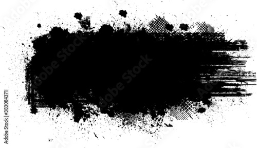 Grunge Paint Roller . Vector brush Stroke . Distressed banner . Black stripes isolated. paintbrush collection . Modern Textured shape . Dry border in Black . Bulge lines