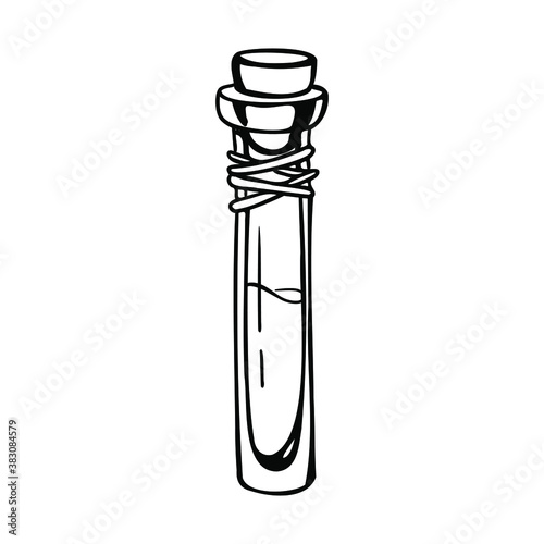 
old test tube with liquid