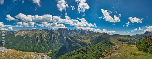 Panoramic view from the top of the Karaula to the peaks of Volusnica  Talijanka