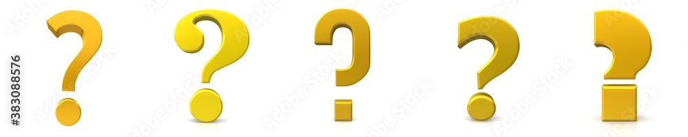 Interrogation point question mark golden 3d Interrogation point question mark golden 3d