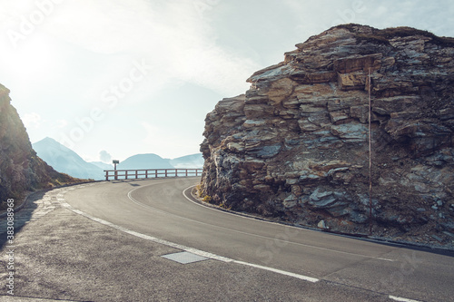Mountain road at Austia. Backplate road.
Grossglockner High Alpine Road. photo