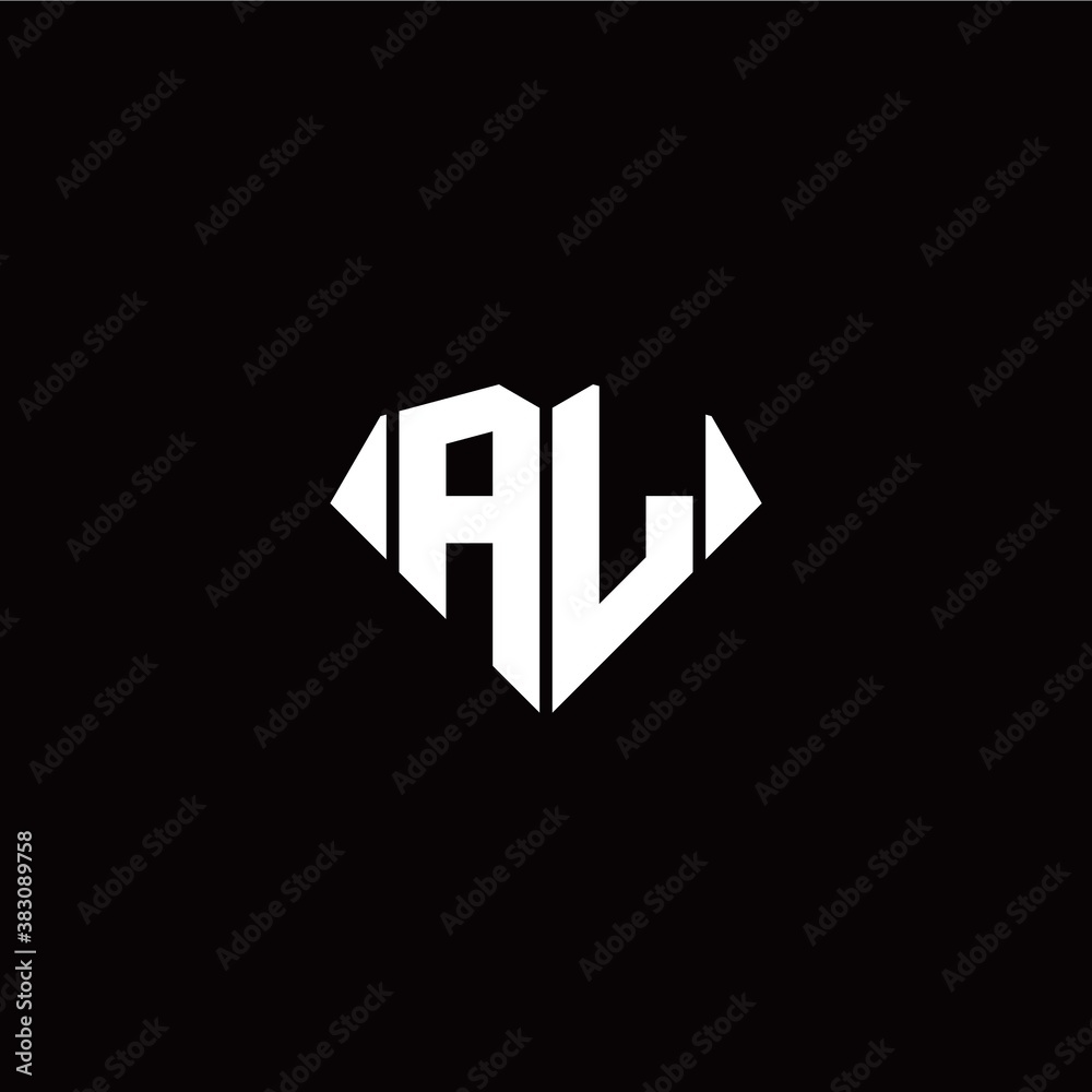 A L initial letter with diamond shape origami style logo template vector A L initial letter with diamond shape origami style logo template vector