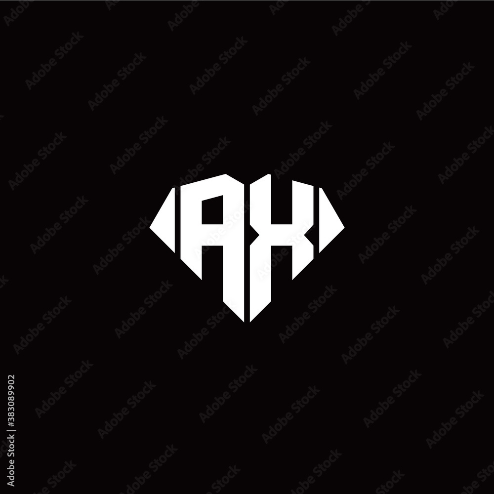 Obraz premium A X initial letter with diamond shape origami style logo template vector