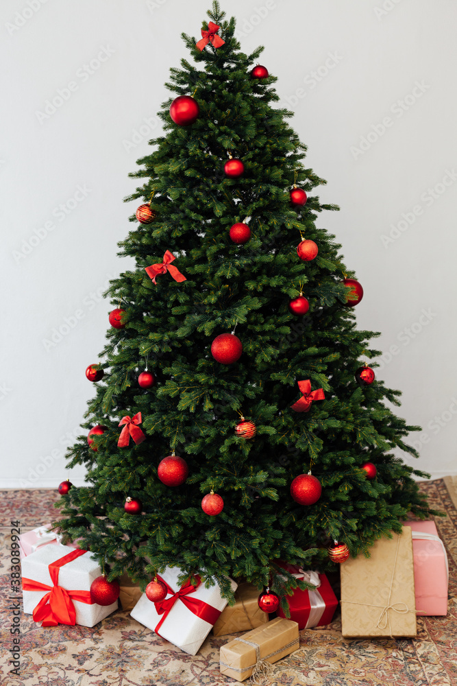 Christmas decor home Christmas tree with gifts for the new year Christmas decor home Christmas tree with gifts for the new year