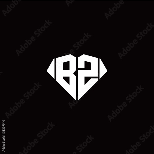 Free Download B Z initial letter with diamond shape origami style logo template vector - GFXLoad