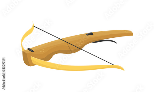 Vector illustration of an ancient wooden crossbow.