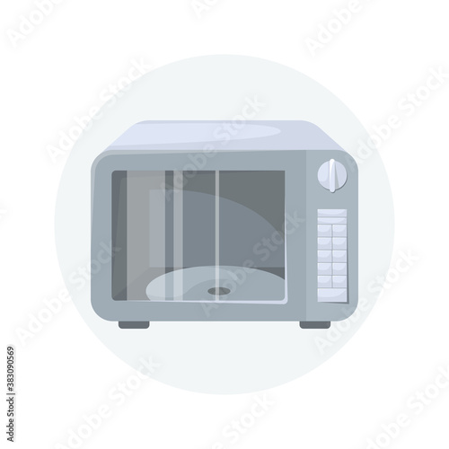 Microwave. Isolated vector illustration of kitchen appliances.