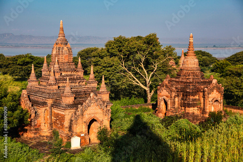 Pagodas and temples of Bagan in Myanmar, formerly Burma, a world heritage site.