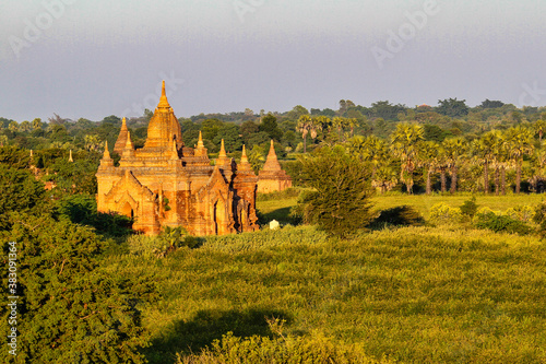 Pagodas and temples of Bagan in Myanmar, formerly Burma, a world heritage site.