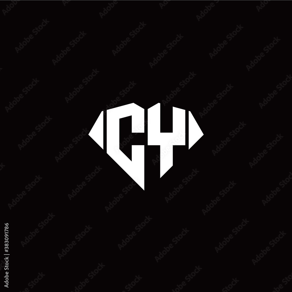 Obraz premium C Y initial letter with diamond shape origami style logo template vector