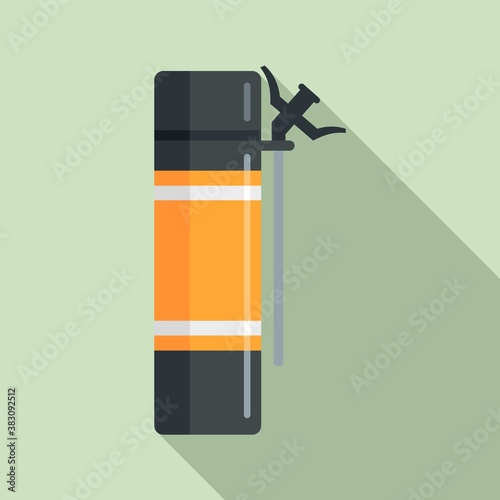 Repair polyurethane foam bottle icon. Flat illustration of repair polyurethane foam bottle vector icon for web design